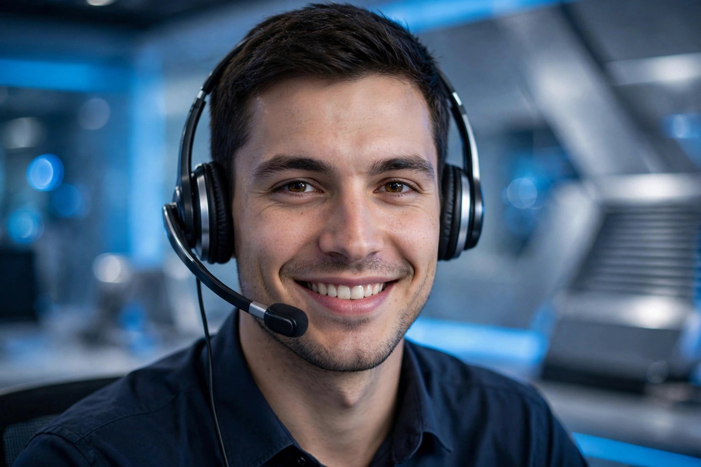 Malvyn.ai support — a specialist wearing a headset, ready to help